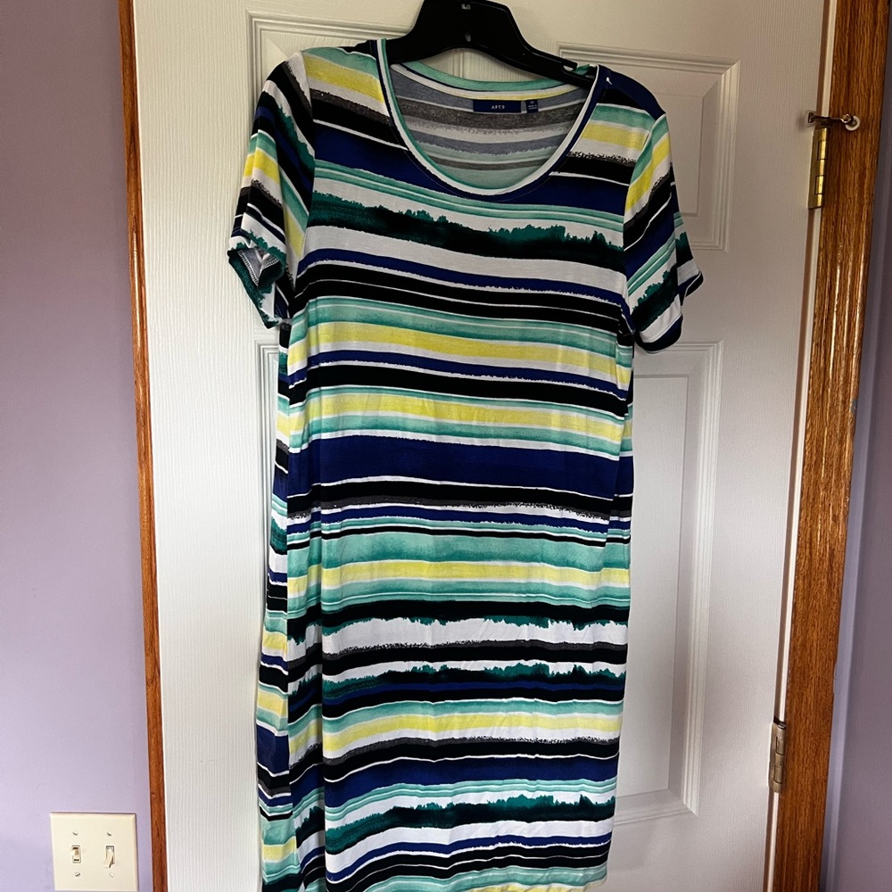 Apt. 9 Striped Multicolor Short Sleeve Dress‎ size Medium